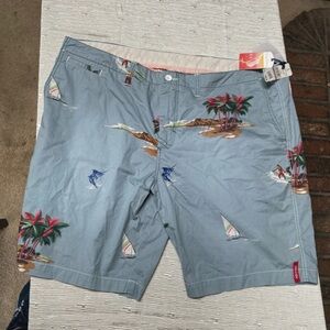 Tommy Bahama Blue Tropical Print Men Shorts